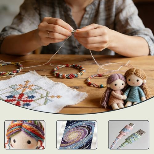 13SKEINS Embroidery Floss - Cross Stitch Threads - Friendship Bracelets Floss - Crafts Floss, Beaver Gray Gradient