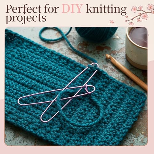 HJZHII 12Pcs Knitting Stitch Holder, 6 Sizes Colorful Crochet Stitch Holder