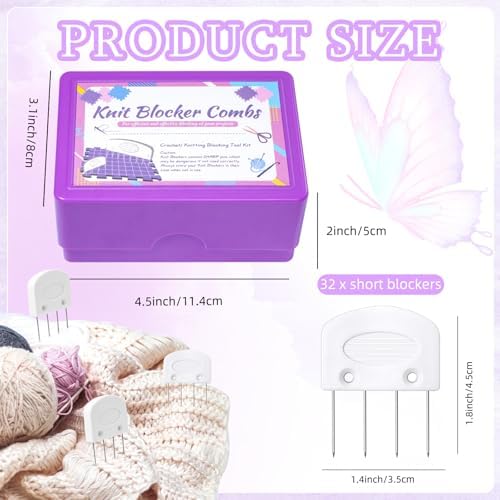 32 Pcs Kniting Blocking Combs, Knit Blockers Combs for Blocking