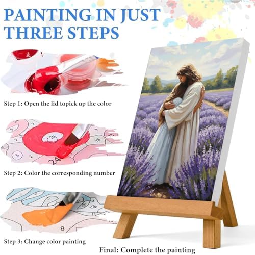 Jesus Paint by Numbers Kit for Adults Framed Canvas, Frameworkless