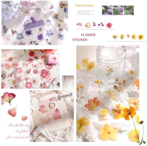 Maxleaf 270PCS Dried Pressed Flower Stickers Set for Scrapbook Supplies