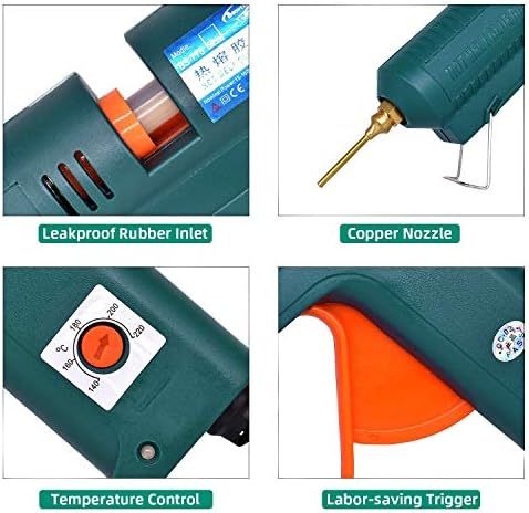 BOSWELL 150W Full Size Hot Glue Gun with 6 Copper Nozzles, Luxury Set