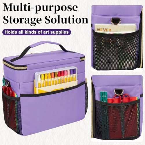 Large Double-Layer Marker Organizer Case for 200-300 Marker, Purple