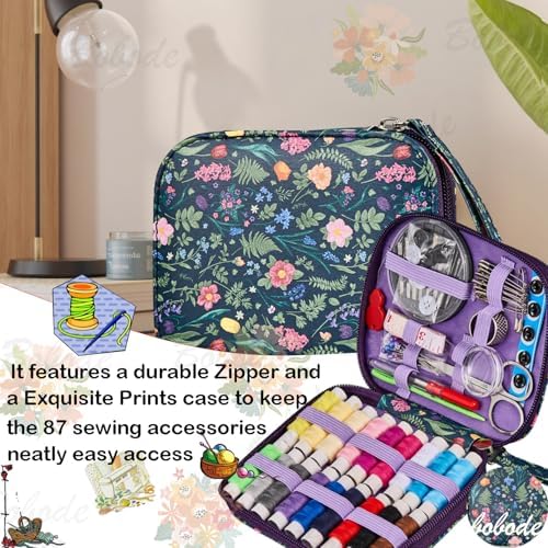Bobode Travel Floral Basic Sewing Kit for Adults