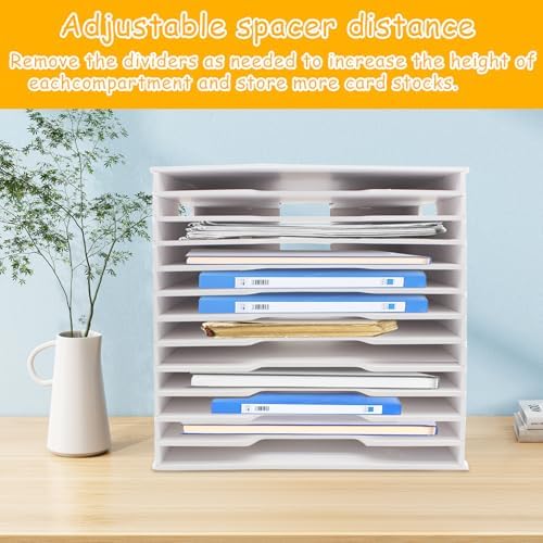 12 Tier Scrapbook Paper Organizer,13"x13" Scrapbook Paper Organizer Storage