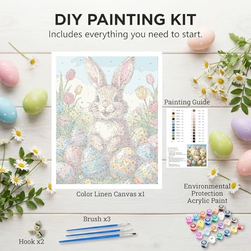 Custom Paint by Numbers kit for Adults - Personalized Paint by Numbersfor Beginner Customized DIY Paint by Numbers from Photo Oil Painting on Canvas Home Wall Decor Special Handmade Easter Gift