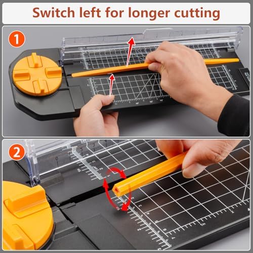 Worklion Scrapbooking Cutting Tool: Paper Cutter 4 in 1 for Craft Edges, Straight,Perforator,Scorer and Wavy on Paper,Cardstock,Ticket,Photo,Coupon,Vinyl,Letter,Postcard,12 inch Cutting Length,Black