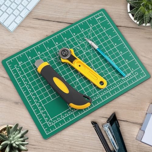 DIYSELF 9in×12in Cutting Mat, A4 Craft Mat for Sewing and Fabric | A4 Self Healing Cutting Mat for Sewing, Quilting and Paper Crafts, 5-Ply Double-Sided Cutting Board with Angle Lines