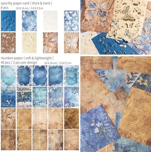 Mayplous 4 Packs Flower Lace Cutouts Decorative Paper & Sticker Set Floral Butterfly Plant Shapes Scrapbooking Die-Cut Paper Shiny Stickers for Journal Card Making Collage Craft (Sophie)