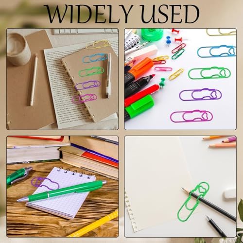 HINGTAI 20Pcs Colorful Metal Pen Clips, Paper Clip Pen Holder Supplies Cute Office Supplies Blue Rose Red Purple Green Rose Gold Gold for Notebook Papers Journal Book