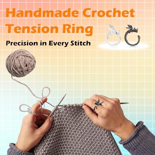 4pcs Knitting Crochet Loop Ring for Fingers Metal Open Yarn Guide Crochet Rings