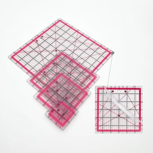 Sewing Rulers Quilting Ruler,Acrylic Quilting Templates,Sewing Tools Accessories Supplies for Patchwork Precision Fabric Cutting 4pcs(9.5,6,4.5,2.5inch)
