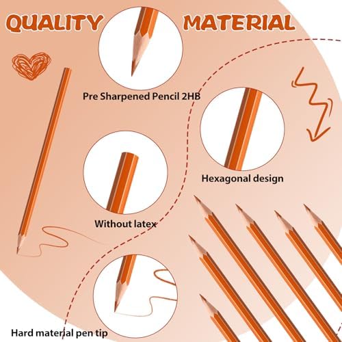 120 Pack Bulk Orange Colored Pencils for Kids, Pre-sharpened Art Pencils Back to School Supplies Set, Drawing Sketching Pencils for Students, Teachers, Classroom