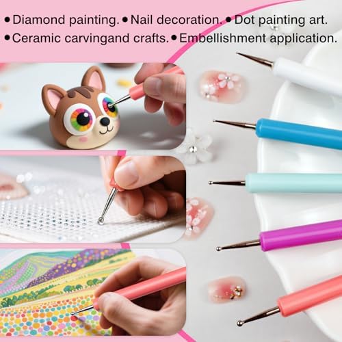 5-Piece Pattern Tracing & Embossing Stylus Set – Dual-Ended Ball Tip Tools for Transfer Paper, Drawing, Clay Sculpting & Nail Art