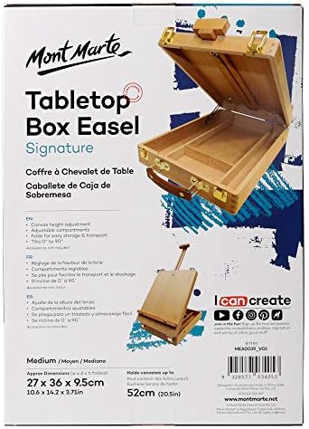 Mont Marte Tabletop Easels for Painting, Desk Box Easels for Kids Adults&Artists,Beech Wood