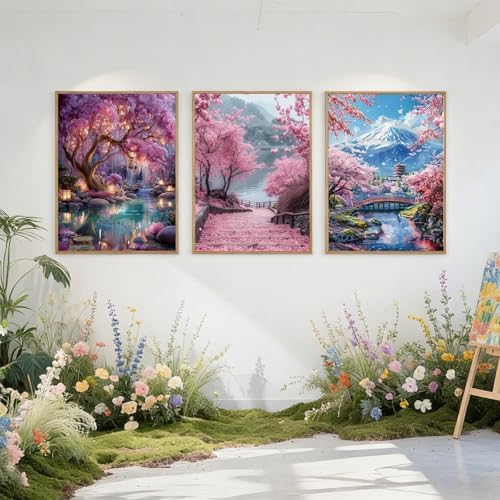 Gemozaic 3 Pack Fantasy Tree Diamond Painting Kits for Adults,12 x 16 Inch
