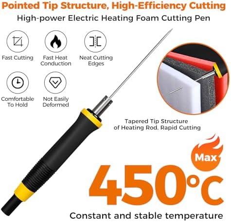 FIRElood Foam Cutter, 10cm Hot Wire Styrofoam Cutter Tool, Electric hot Knife for DIY,Art Making, Foam Carving (black, 100mm), Electronic Transformer Adaptor