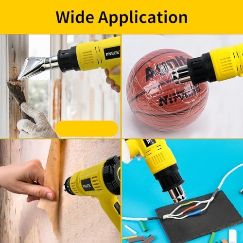 Heat Gun 2000W, 140°F-1202°F Variable Temperature with 2 Speeds, Fast Heating Heavy Duty Hot Air Gun Kit with 4 Nozzles for Crafts, Shrinking PVC, Stripping Paint