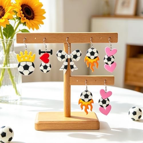15Pcs Football Polymer Clay Cutters Set Cheer Clay Earrings Cutters for Adults Polymer Jewelry Cutter with Earrings Accessories DIY Craft Supplies