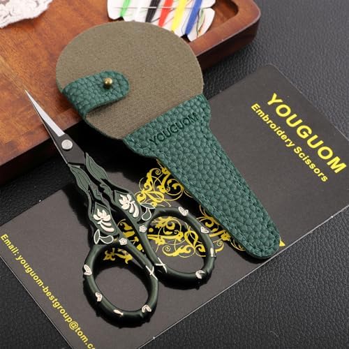 YOUGUOM Crochet Stitch Scissors with Cover, Small Crafting Shears