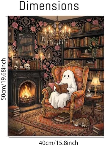 pchmcu Paint by Numbers Halloween for Adults, Acrylic Oil Painting by Numbers Kits for Beginner with Paintbrushes Brushes Art Crafts Canvas for Home Decor 16x20 inch