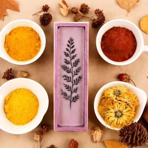 5 PCS DIY Soap Making Kit, Silicone Soap Molds Soap Making Supplies for Adults, Bamboo Cutting Box and 2 PCS 44oz Purple Pink Silicone Mold, Stainless Steel Straight Cutter and Wavy Cutter