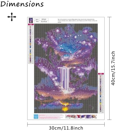 MBNTJHT Waterfall Landscape Diamond Art Kits for Adults,DIY Purple Aurora Diamond Painting Kits for Beginners,5D Full Round Drill Gem Art Painting Crafts for Home Wall Decor 12x16 Inch.