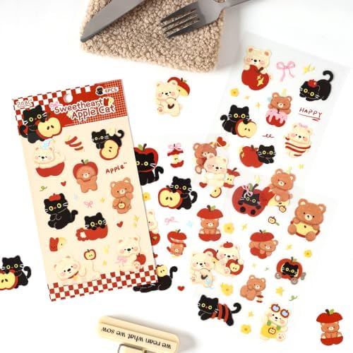 128Pcs Cute Pets for Scrapbooking,Self-Adhesive Transparent Cute Pets Scrapbook Supplies Journaling Supplies for Adult Card Making Letters DIY Water Bottle Cards Decoration