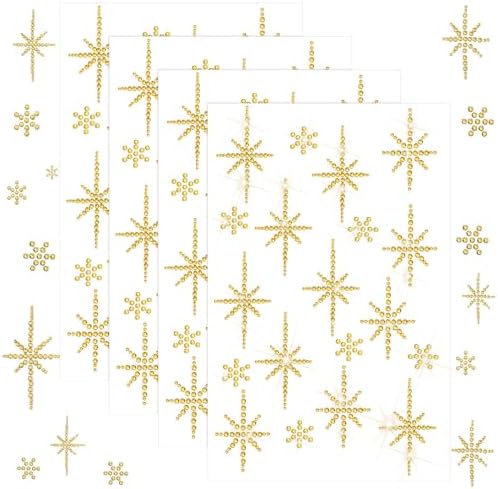 Epakh 84 Glitter Bling Rhinestone Sticker, Bethlehem Star, Gold