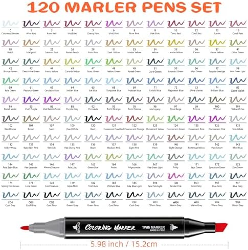KJSHUANGTANG Alcohol Markers, 120 Colors Dual Tip Art Markers, Drawing, Coloring Marker for Sketching Adult Coloring