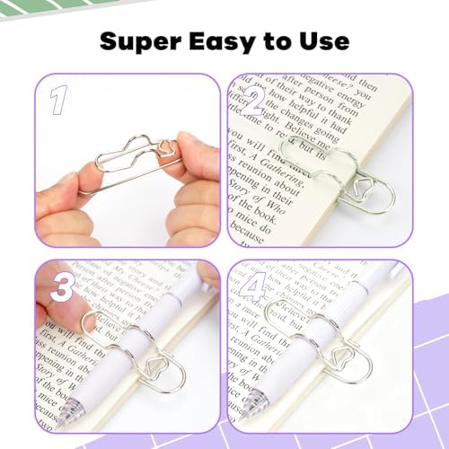 Paperclip Pen Holder for Notebook, 32pcs Metal Pen Clip for Journal