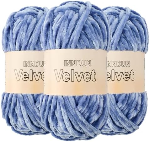 Soft Velvet Chenille Yarn for Crocheting, Super Bulky Yarn for Blankets