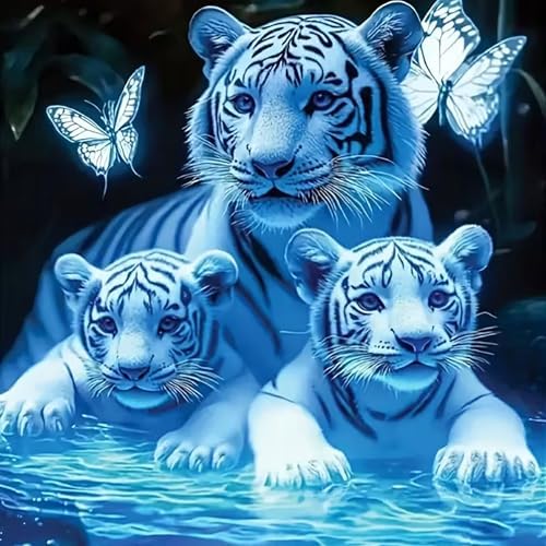 WNPOKN Tiger Diamond Art Kits for Adults 12x12Inch