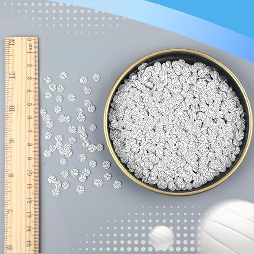 Weysat 30g Mini Volleyball Polymer Clay Slices 0.2 Inch Nail Art DIY