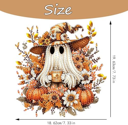 AIBOERL Diamond Art Kits for Adults, Halloween Acrylic Hanging Suncatcher