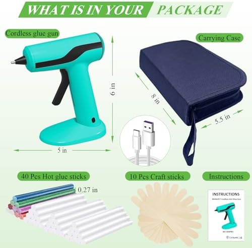 MONVICT Smart Power-Off Cordless Hot Glue Gun, Mini Glue Gun Kit