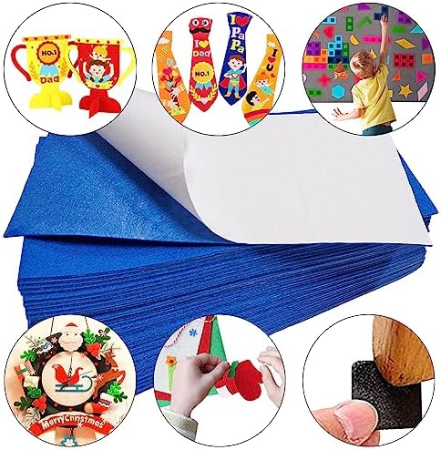 Jtnohx Self Adhesive Felt Sheets Adhesive Backed Felt Fabric Blue 4"x8"
