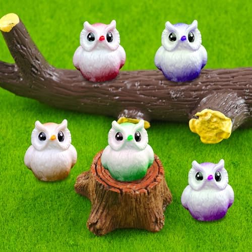 Cute Tiny Owl Shape Resin Silicone Mold Micro Dollhouse Animal Epoxy Casting Mold for DIY Resin Art Fairy Garden Miniatures Landscape Crafts Decor