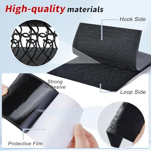 4 Inch x 20Feet Hook and Loop Strips with Adhesive,Keep Couch Cushions from Sliding, Picture Wall Hanging, No Punching Wall Mounting, Keep Your Carpet Rugs in Place