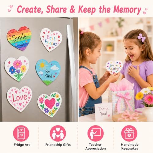 30 Pack Heart Shape Mini Canvas Board 3 Inch