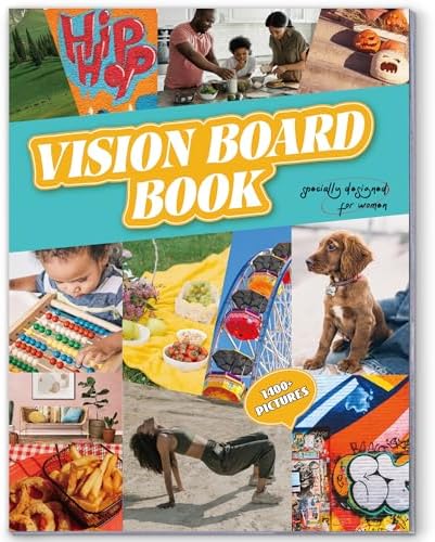 emmoolife Vision Board Book for Black Women, Vision Board Kit 1400+ Inspirational Pictures Quotes & Stickers, Magazine for Vision Board & Collage Book, Realize Dreams & Create Life Goals