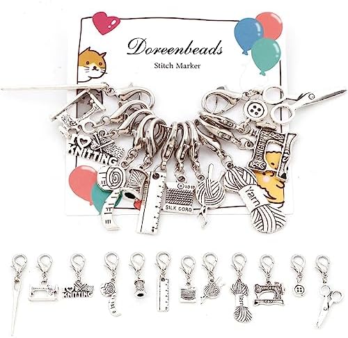 DoreenBeads 12Pcs Knitting Themed Stitch Marker for Crocheting and Knitting