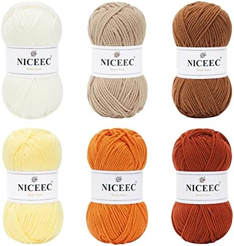 NICEEC 300g Soft Assorted Colors Yarn 100% Acrylic 870yds -Series 8