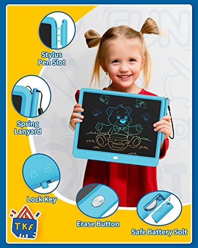 TEKFUN Toys 12" LCD Writing Tablet for Kids Ages 3–8, Drawing Tablet Toy for Boys & Girls, Easy Way to Keep Kids Busy, Mess-Free Doodle Board for Travel, Learning & Play
