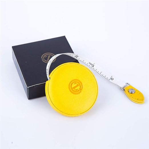 Sewing Tape Measure, Medical Body Cloth Tailor Craft Dieting Measuring Tape, 60 Inch/1.5M Dual Sided Retractable Ruler with Push Button Round(1 Pack, Yellow)