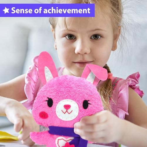 KRAFUN Bunny Sewing Kit for Kids Ages 8-12 - No Scissors No Glue