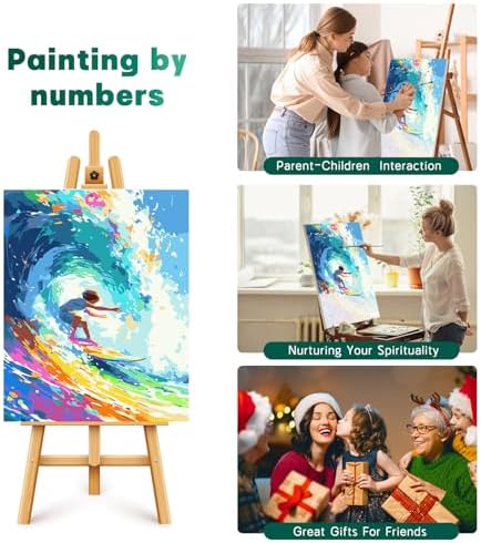 Possoco Paint by Numbers Kit for Adults Beginner & Kids Age 8-12, Colorful Easy Adult Paint by Number Kits on Canvas, DIY Acrylic Watercolor Oil Painting by Number for Teens for Home Decor 16x20 Inch