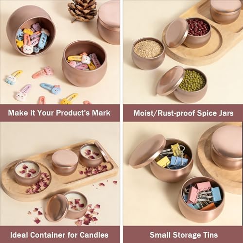 Hiztghc Candle Tins with Lids, 16 Pcs Empty Candle Tins, Metal Candle Jars for Making Candles, Candle Tins with Wicks, Wick Holders & Stickers, Candle Tin for Candle Making, Storage, Gifts