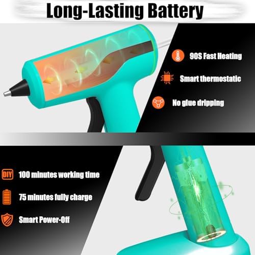 MONVICT Smart Power-Off Cordless Hot Glue Gun, Mini Glue Gun Kit