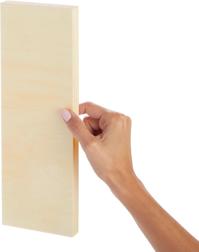 Bright Creations Unfinished Wood Canvas Boards - Boards for Crafting & Painting - Hanging Wood Sign & Wall Decor - 4 x 12 in, Pack of 6